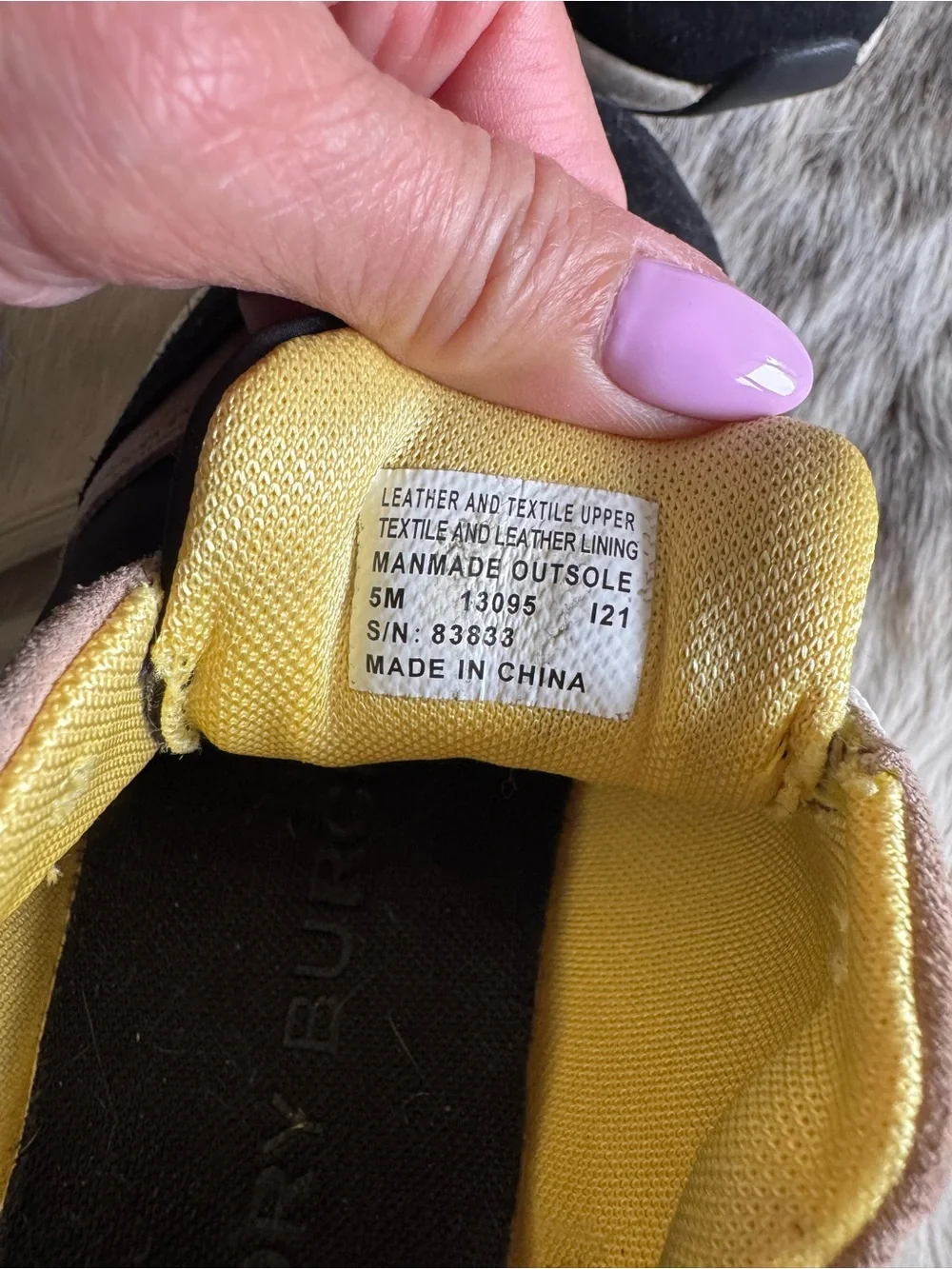 Tory Burch Black, Beige & Yellow Mixed-Material Platform Sneakers